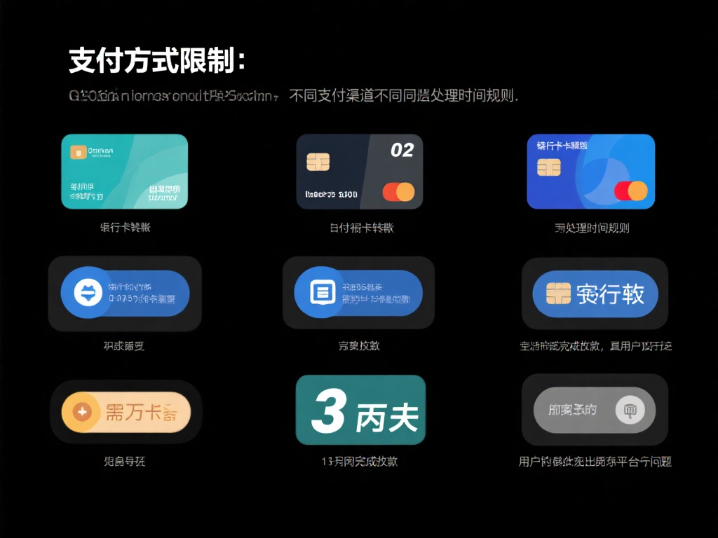 支付方式限制：不同的支付渠道有不同的处理时间和规则